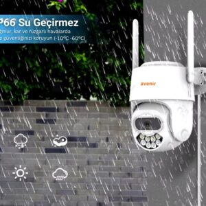 Avenir AV-S305 2MP WiFi Speed Dome IP66 IP Kamera PTZ Pan/Tilt ICSEE App