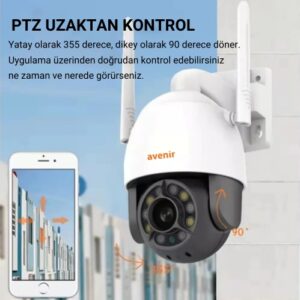 Avenir AV-S300 3MP Onvifli Su geçirmez Çift Yönlü Ses Ptz Wifi Kamera