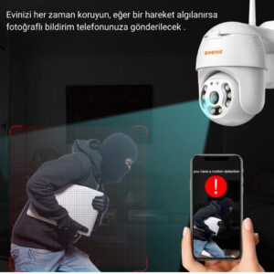 AV-M20 5MP CCTV Kablosuz İki Yolu Ses Onvif Destekli Waterproof Ptz WIFI IP Kamera