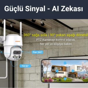 Avenir AV-S305 2MP WiFi Speed Dome IP66 IP Kamera PTZ Pan/Tilt ICSEE App