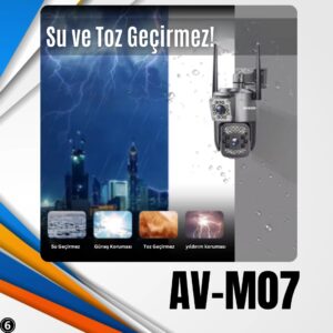 AV-M07 4MP (2*2MP) 2 Kameralı 4G Sim Kartlı IP PTZ Kamera V380 PRO App