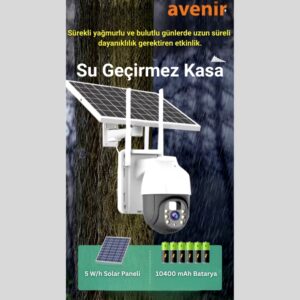 Avenir AV-M11 4G Sim Kartlı 3MP Tam Renkli Gece Görüşü Hareket Algılama Çift Yönlü Ses 10400 mAh Batarya 5 w/h solar panel IP PTZ Solar Kamera