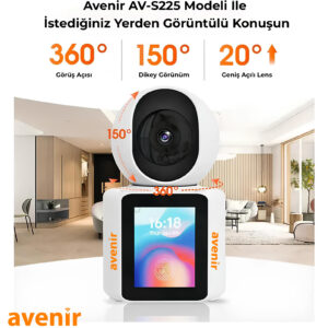 2 MP Karşılıklı Görüşme 360° Derece Dönebilen Akıllı Wifi Bebek Kamerası AV-S225