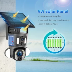 4MP 2 Kameralı Solar PTZ 10X Optik Zoom 4G Sim Kartlı Kamera AV-S422X