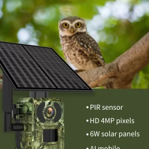 4MP 3.6mm Lens 4G Solar Fotokapan Kamera Ubox App Hareket Algılama AV-S440H