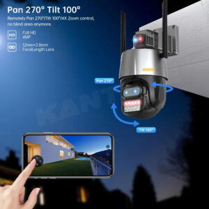 H.265 8MP 4K Kablosuz Wifi kamera Siren Alarmı Çift Lens 8X Zoom PTZ Hız Kamera Ai Otomatik İzleme CCTV IP Kamera AV-M22