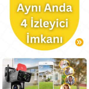 Avenir AV-S427 6MP 2 Kameralı Solar PTZ 4G Sim Kartlı 256 GB SD Kart Desteği IP PTZ Kamera