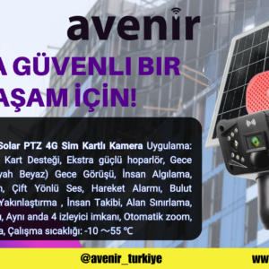 Avenir AV-S427 6MP 2 Kameralı Solar PTZ 4G Sim Kartlı Kamera