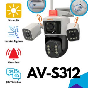 AVENİR AV-S312 12 MP 3 LENSLİ WİFİ IP PTZ KAMERASI