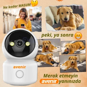 Avenir AV-S215 Wifili Bakıcı Bebek Kamerası 5MP 256 GB SD Kart Desteği Çift Yönlü Ses Sürekli Kayıt Modu