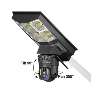 10x Zoom IP66 4G Solar Sokak Lambası Kamera 3 Lens LED Aydınlatma HD 4MP PIR AV-SL400X